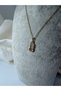 Steel Necklace Paperclip Model with Zircon Stone - 3