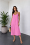 Women's Soft Modal V-Neck Thin Strap Casual Basic Long Dress - 2