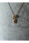 Steel Necklace with Teddy Bear Figure and Zircon Stone Model
