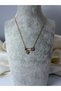 Steel Necklace Paperclip Model with Zircon Stone - 5