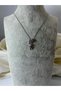 Steel Necklace with Teddy Bear Figure and Zircon Stone Model - 5