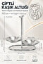 Silver Double Ladle Spoon Holder Vertical Countertop Spoon Holder Stand 18/10 304 Stainless Steel 723677 - 8
