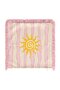 Pink Striped Sun Motif Pastel Modern Decorative Fringed Throw Pillow Cover - 4
