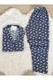 Kuzucuk Patterned Soft Touch Long Sleeve Knitted Pajama Set