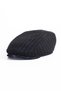 Men's Beanie Hat Classic Anthracite Striped Wool Fabric Standard Size (Autumn Winter) - 3