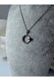 Steel Necklace Moon Star Zircon Stone Model - 3