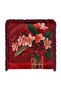 Velvet Bouquet Red Lily Bouquet with Burgundy Background Retro Fringed Throw Pillow Cover - 4