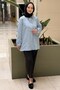 Crochet Knitwear Scallop Embroidery and Bead Embellished Shirt - 3
