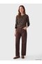 Crew Neck Striped Women's Knitwear Cardigan (W6) - 2