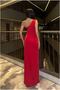 Sandy Tek Balık Evening Dress Shoulder Fabric Dress Cut - 4
