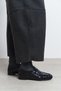 Marbella Black Waterway Crocodile Leather Saddler Drawstring Detail Flat Sole Women's Loafer - 7