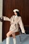 New Season Premium Quality Belted Double-Breasted Collar Midi Oversize Cashmere Coat - 6