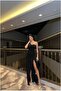 One-Slit Evening Dress Off-The-Shoulder Dress