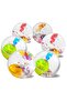 Pack of 5 Multi LED Flashing Luminous Bouncing Balls 55mm Rubber Water Filled Anti-Stress Light Up Toys