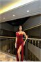 One-Slit Evening Dress Off-The-Shoulder Dress - 4