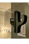 Cactus Design Shower Cabin Hanger |   Delmesiz Glass Top Robe and Towel Rack (Black) - 3