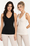 Women's 2-Piece Viscose Report V-Neck Wide Strap Athlete Set Flexible Daily Underwear