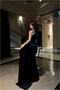 Flexible One-Piece Evening Dress with Velvet Fabric and Tail - 4