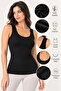 Women's 3-Piece Bamboo Elastane Wide Strap Basic Undershirt Set Flexible Daily Underwear - 6