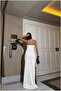 Strapless Maxi Fish Evening Dress Cutout - 2