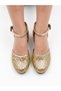 Golden Sparkling Girls' Heeled Shoes - 3