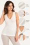 Women's Viscose Report V-Neck Wide Strap Athlete Flexible Daily Underwear - 5