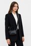 Women's Black Minimalist Soft Leather Oval Baguette Bag Crossbody Hand and Shoulder Bag - 4