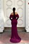 Stretchy Glittery Strapless Evening Dress Fabric Dress with Flounces - 2