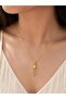 Anti-Tarnish Gold Tone Rose Bud Pendant Necklace - 3