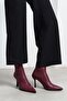 Sharon Burgundy Matte Stretch Pointed Toe Thin Heel Women's Boots