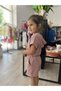 Girl's Fabric Hooded Crop Top and Shorts Two-Piece Set - 3