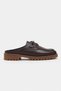Fandy Brown Genuine Leather Outdoor Lace Detail Thick Sole Women's Loafer Slippers - 5