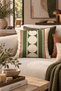 Botanica 1 Piece Geometric Throw Pillow Cover Green Orange Modern Geometric Pattern Decorative Double Side Digital Printing Hidden Zipper
