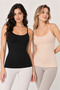 Women's 2-Piece Bamboo Elastane Thin Strap Basic Undershirt Set Flexible Daily Underwear