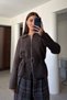Premium Knitwear Cardigan with Waist Belt Detail - Brown
