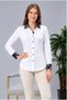White Cotton Satin Laci Brbry Collar Cuff Back Skirt Detailed Slim Fit Women's Shirt - 2