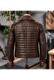 Men's Black Leather Coat with Removable Fur Collar - 4