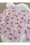 Cute Panda Patterned Bow Detail Soft Feel Long Sleeve Knitted Pajama Set - 5