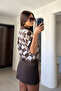 Polo Collar New Season Diamond Pattern Sweater - Brown - 5