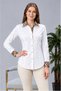 White Cotton Satin Beige Brbry Collar Cuff Back Skirt Detailed Slim Fit Women's Shirt - 2