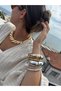 New Season Zr Brand Model Gold Large Plate Necklace - 2