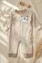 Panda Embroidered Stripe Patterned 100% Cotton Baby Boy Romper 03 Months - 2