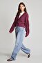 Regular Fit V-Neck Basic Plain Button Closure Knitwear Cardigan U2052Az26Wn - 2
