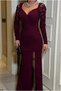 Heart Maxi Detailed Evening Dress Stone Dress Collar - 2