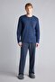 100% Cotton New Regular Fit Henley Collar Pocket Long Sleeve 2-Piece Pajama Set I2490Ax26Au - 2