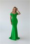 Women's Maxi Detail Boat Neck Evening Dress Short Slit Fabric Dress Collar Length Crepe Sleeves - 2