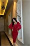 Satin Square Fish Evening Dress Fabric Dress Collar Cut