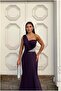 Single Detailed Evening Dress with Stone Shoulder Detail - 4