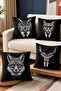 Owl, Cat, Fox, Deer Patterned 4-Piece Throw Pillow Cover Set - 2