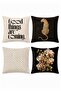 Leopard and Orchid Patterned 4-Piece Throw Pillow Cover Set - 3
